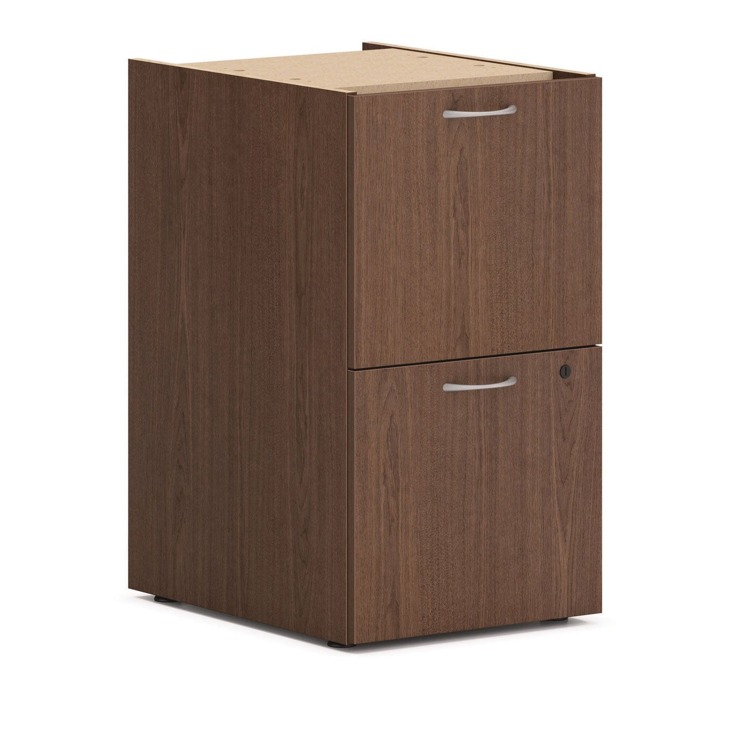 HON Mod L-Station Double Pedestal Desk Bundle, 66" x 72" x 29", Sepia Walnut (HONMOD074)