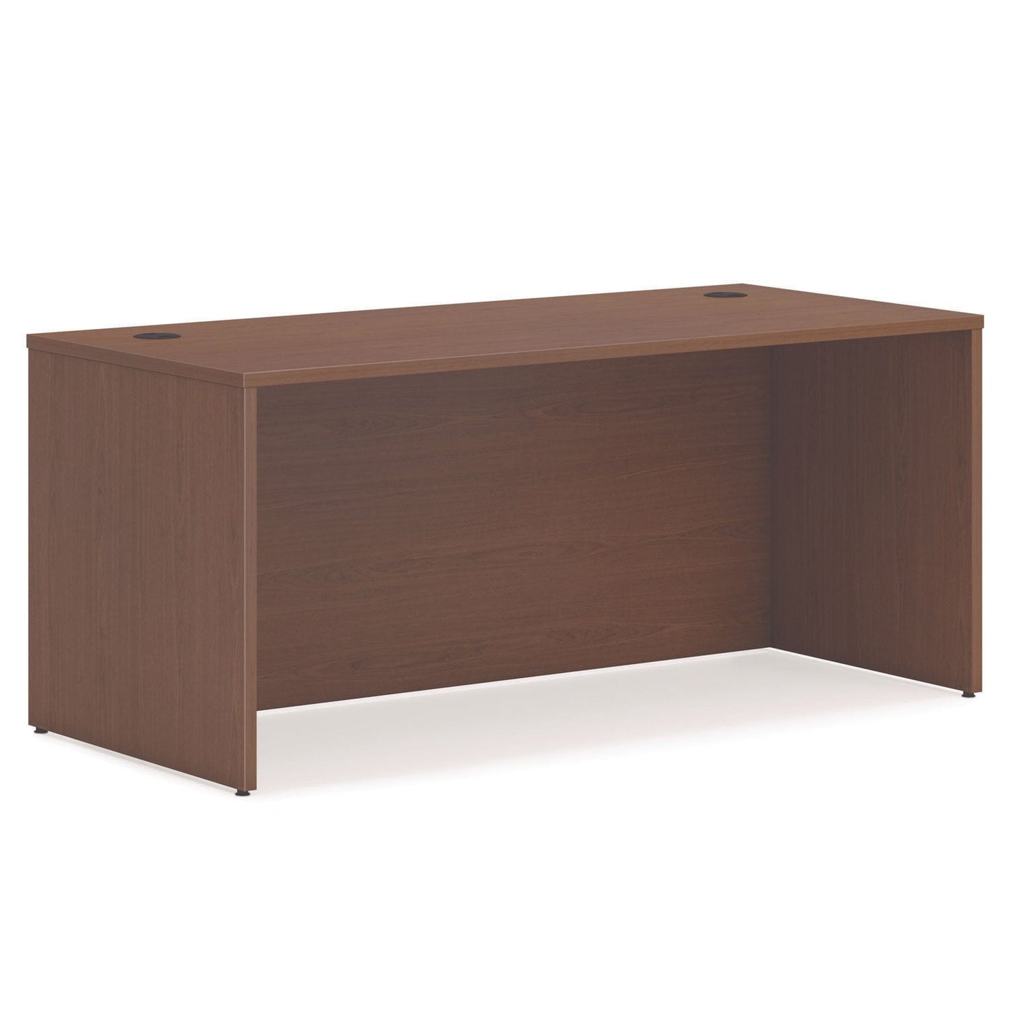 HON Mod L-Station Double Pedestal Desk Bundle, 66" x 72" x 29", Sepia Walnut (HONMOD074)