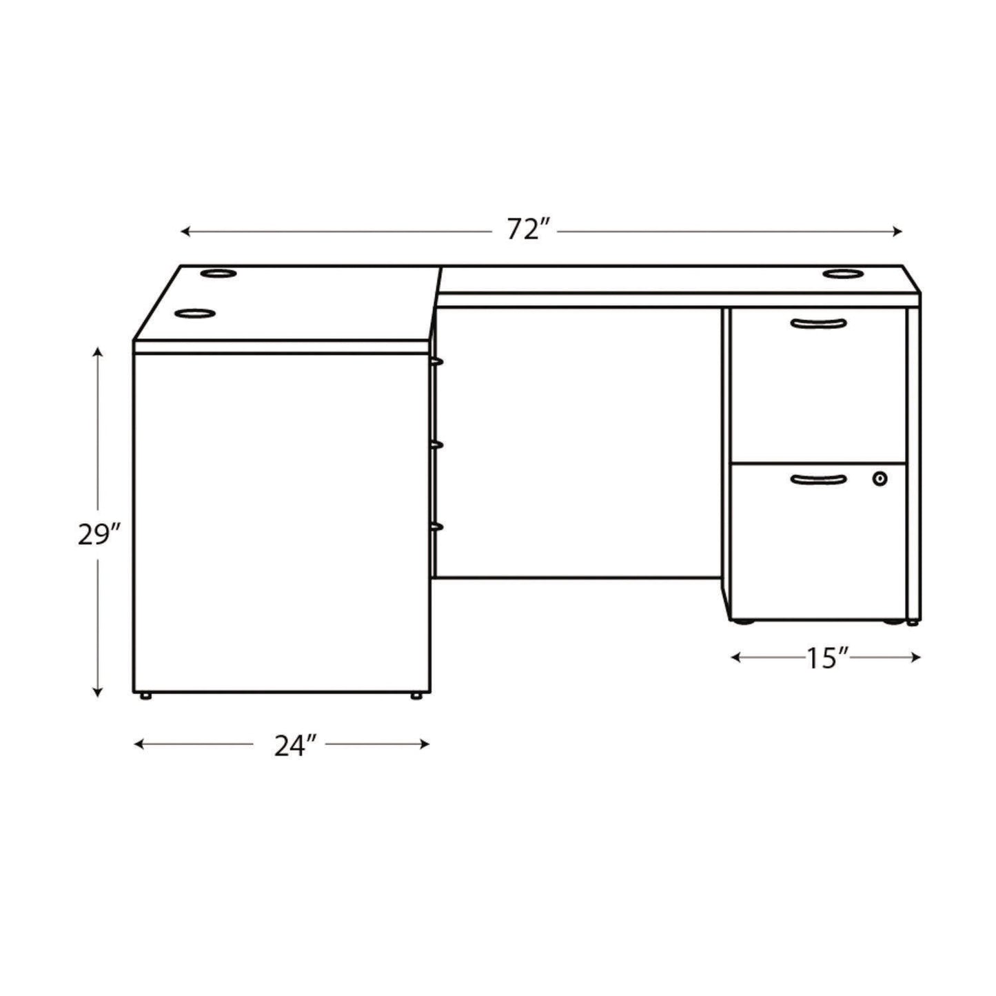 HON Mod L-Station Double Pedestal Desk Bundle, 66" x 72" x 29", Java Oak (HONMOD076)