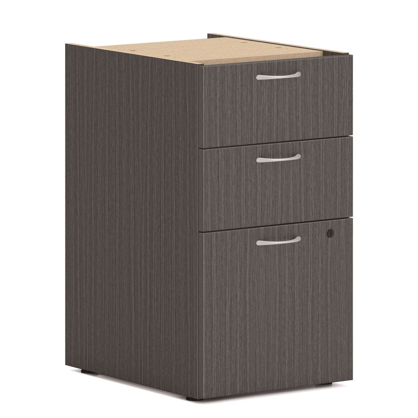 HON Mod L-Station Single Pedestal Desk Bundle, 60" x 72" x 29", Slate Teak (HONMOD192)