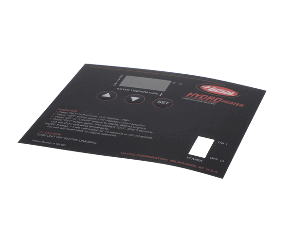 Hatco 07.03.422.00 Control Decal,Hh2 (HT07-03-422-00)