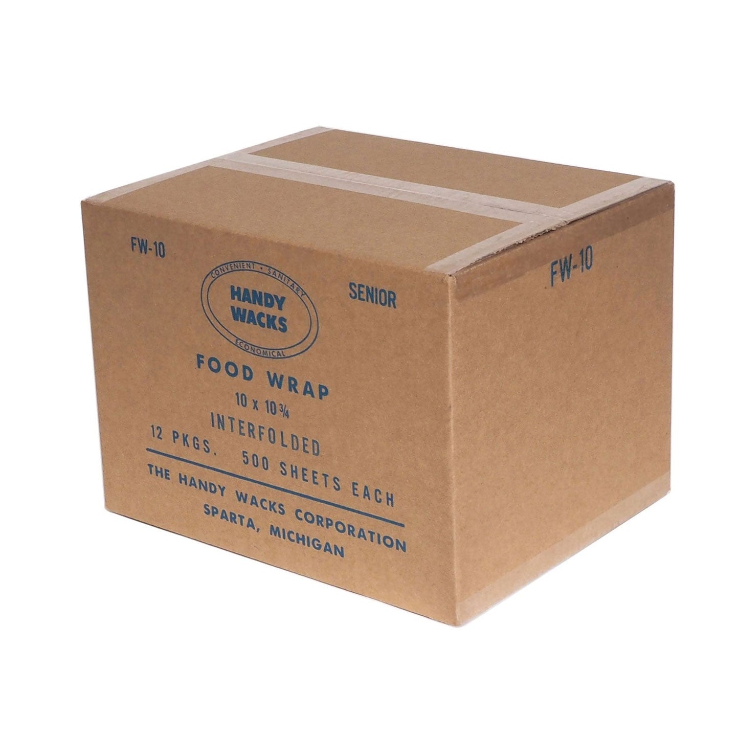 Handy Wacks Interfolded Food Wrap, 10.75 x 10, 500 Box, 12 Boxes/Carton (HWAFW10)