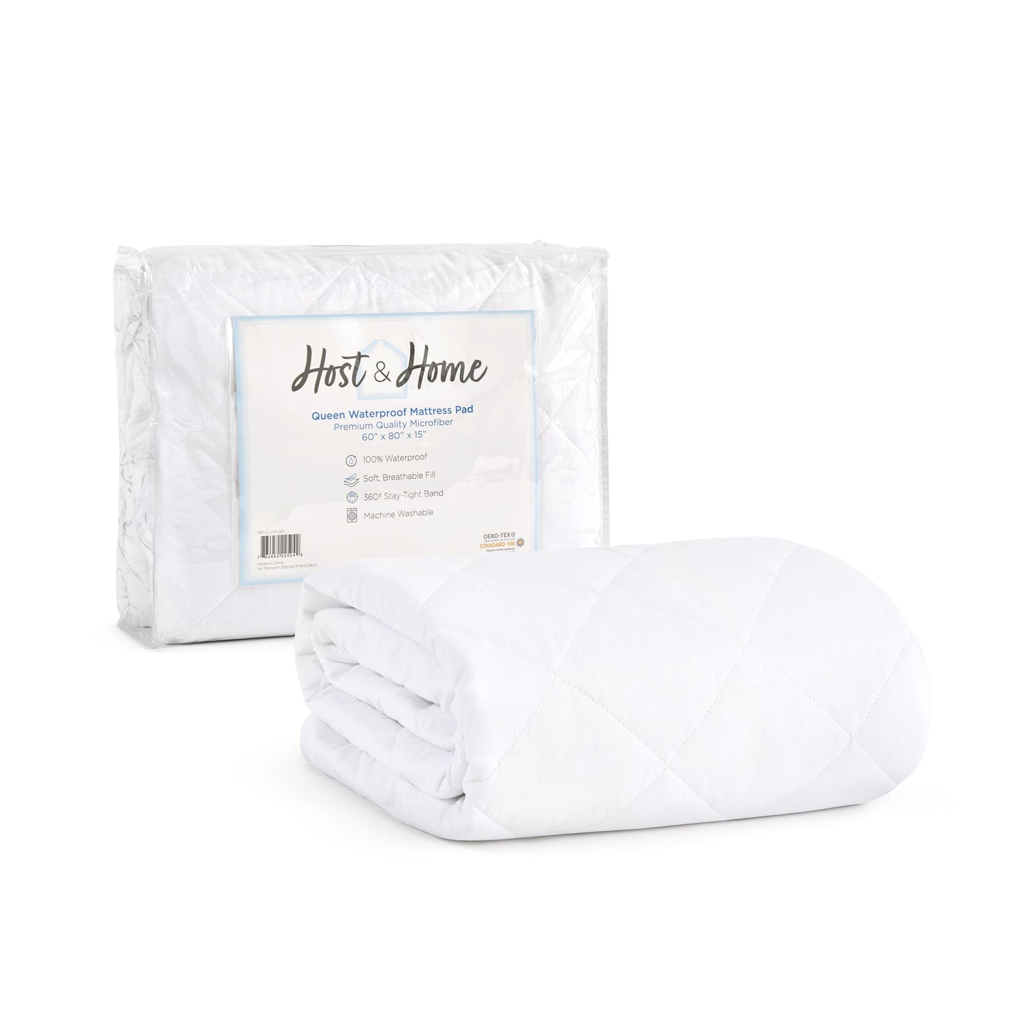 Arkwright Home Host & Home Classic Waterproof Mattress Pad, Deep Pockets, Soft Polyester Microfiber Bed Protector Cover, White (P-MP-CLWP-TWXL)