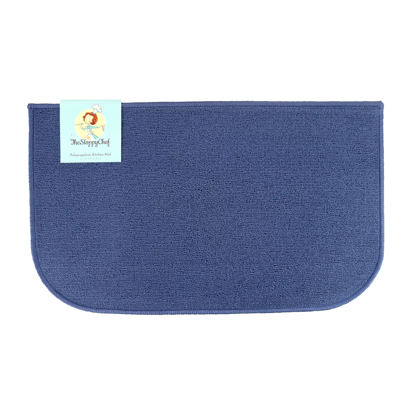 Sloppy Chef D-Shape Accent Rug 18x30 Blue (P-JKT-DSHAPE-BL)