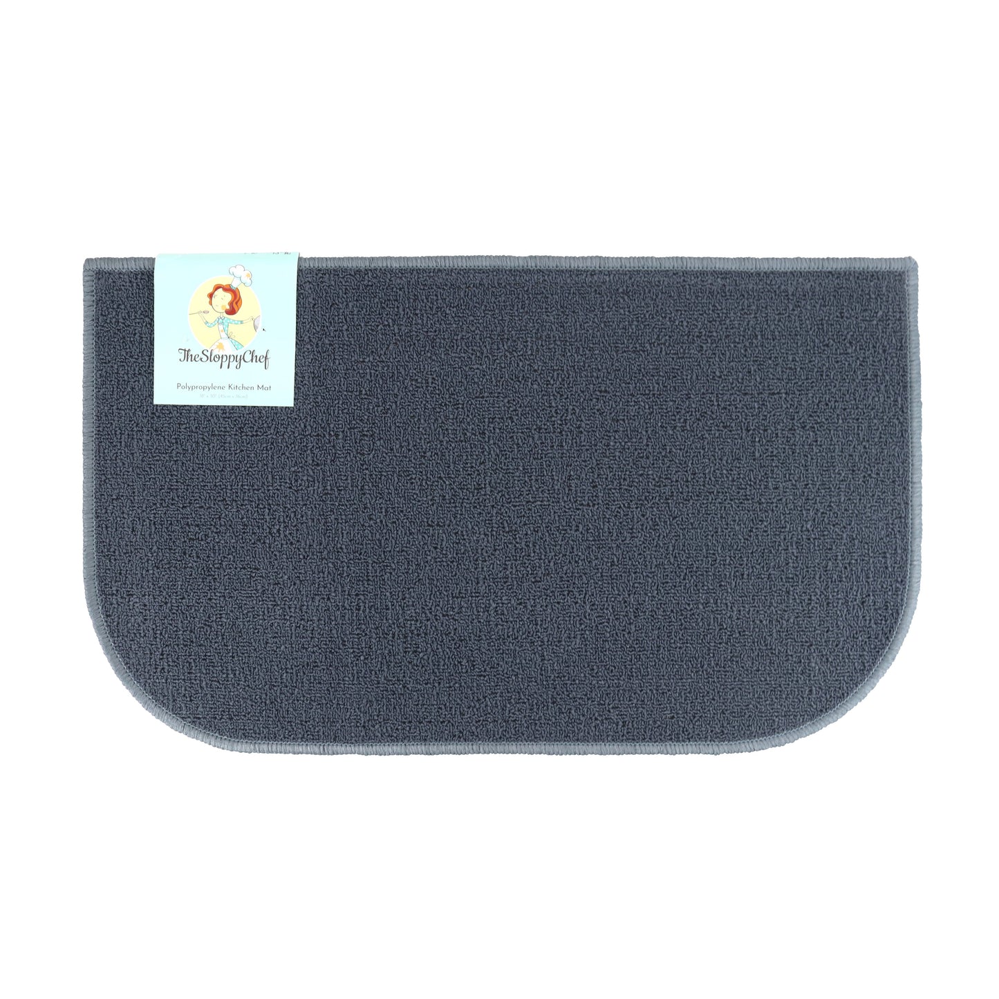 Sloppy Chef D-Shape Accent Rug 18x30 Charcoal (P-JKT-DSHAPE-CH)