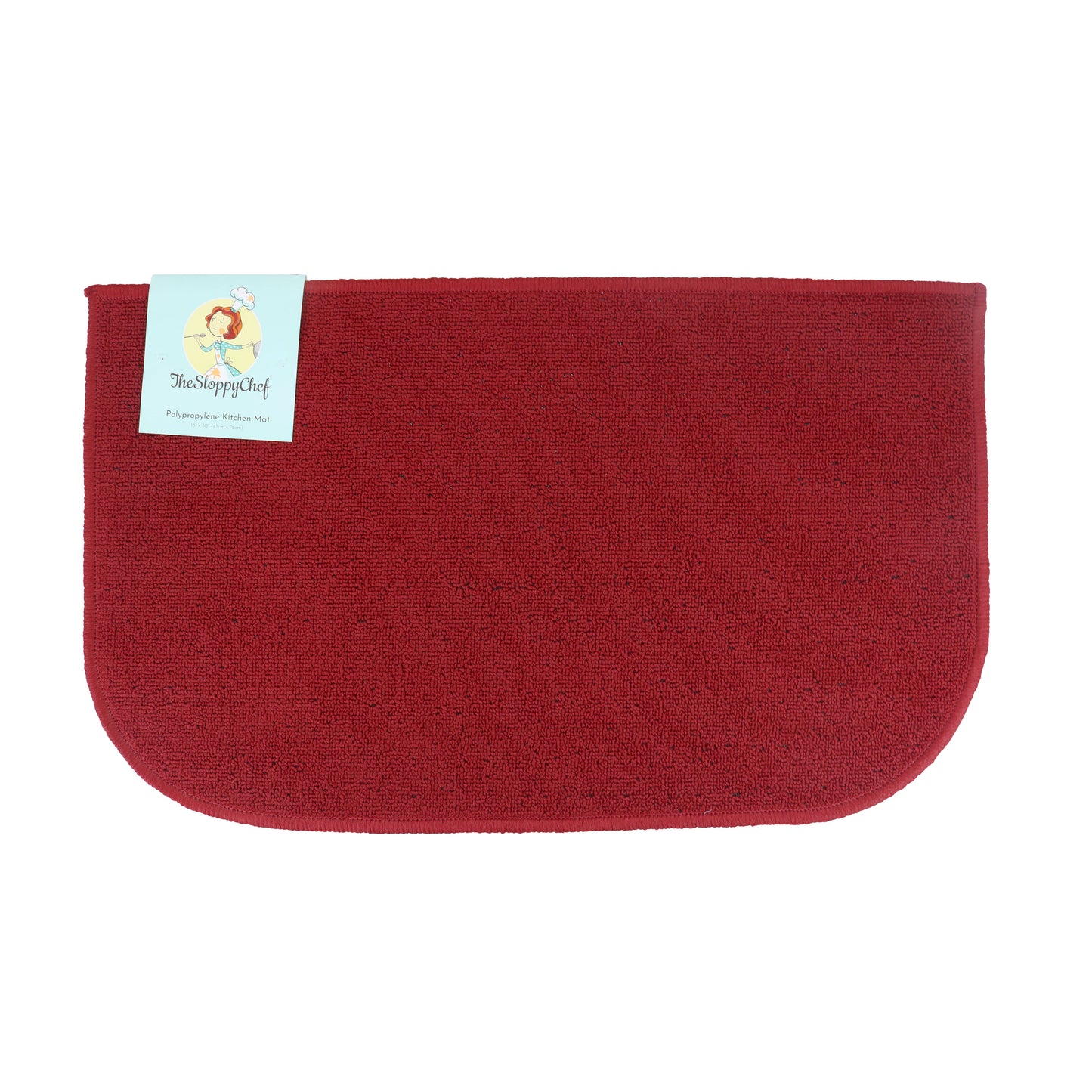 Sloppy Chef D-Shape Accent Rug 18x30 Red (P-JKT-DSHAPE-RD)