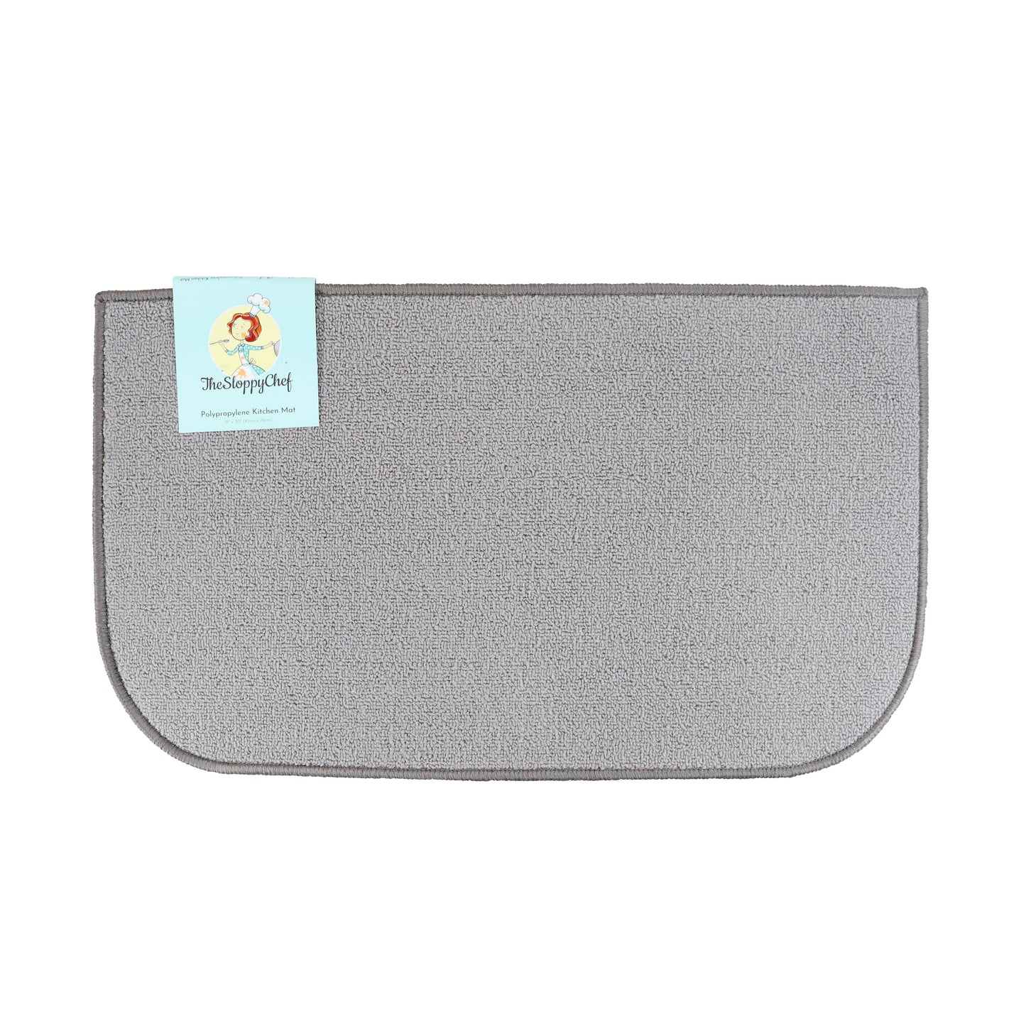 Sloppy Chef D-Shape Accent Rug 18x30 Silver (P-JKT-DSHAPE-SL)