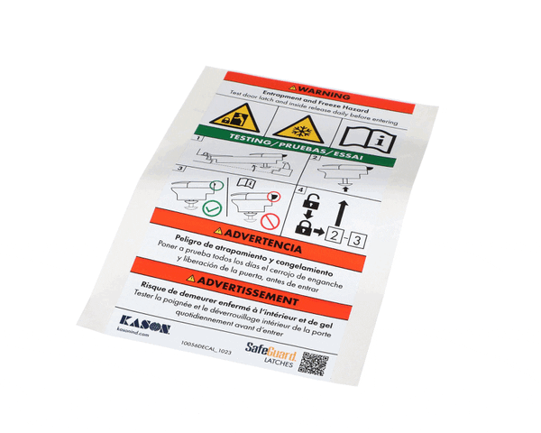 Kason 90056Decal Decal Safeguard Latch (KAS90056DECAL)