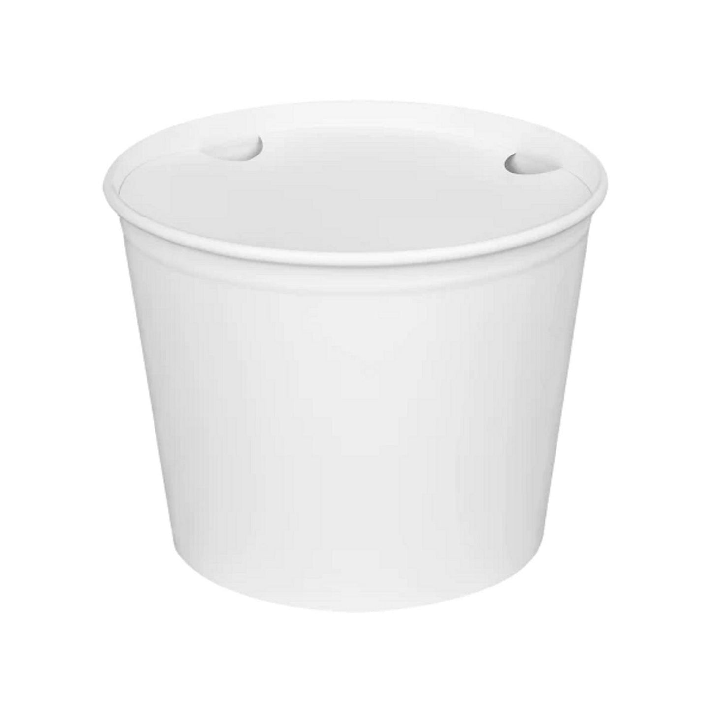 Karat Food Bucket with Lid, 85 oz, 7.36" Dai x 6"h, White, Paper, 180/Carton (KRTCFB85WBNDL)