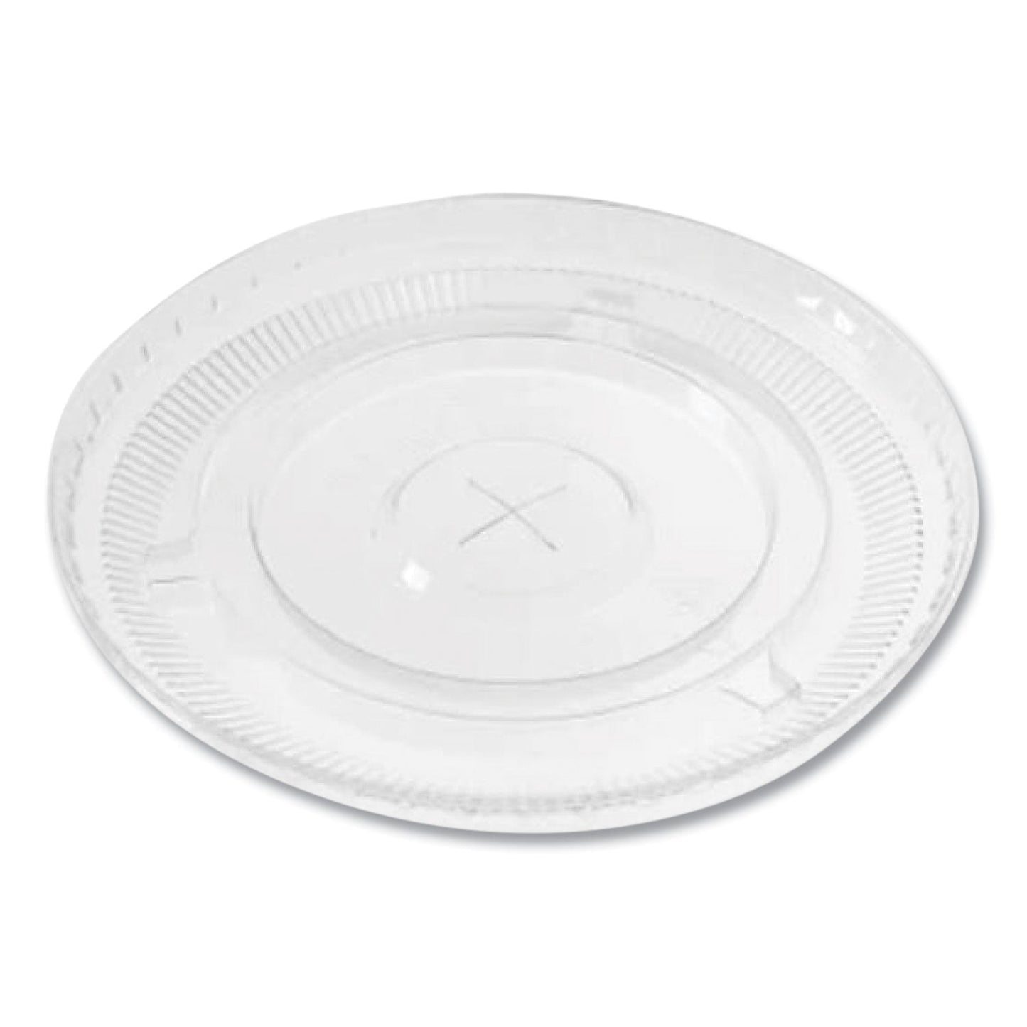 Karat PET Lids, Flat with Straw Slot, Fits 12 oz to 24 oz Cold Cups, Clear, 1,000/Carton (KRTCKC626TS)
