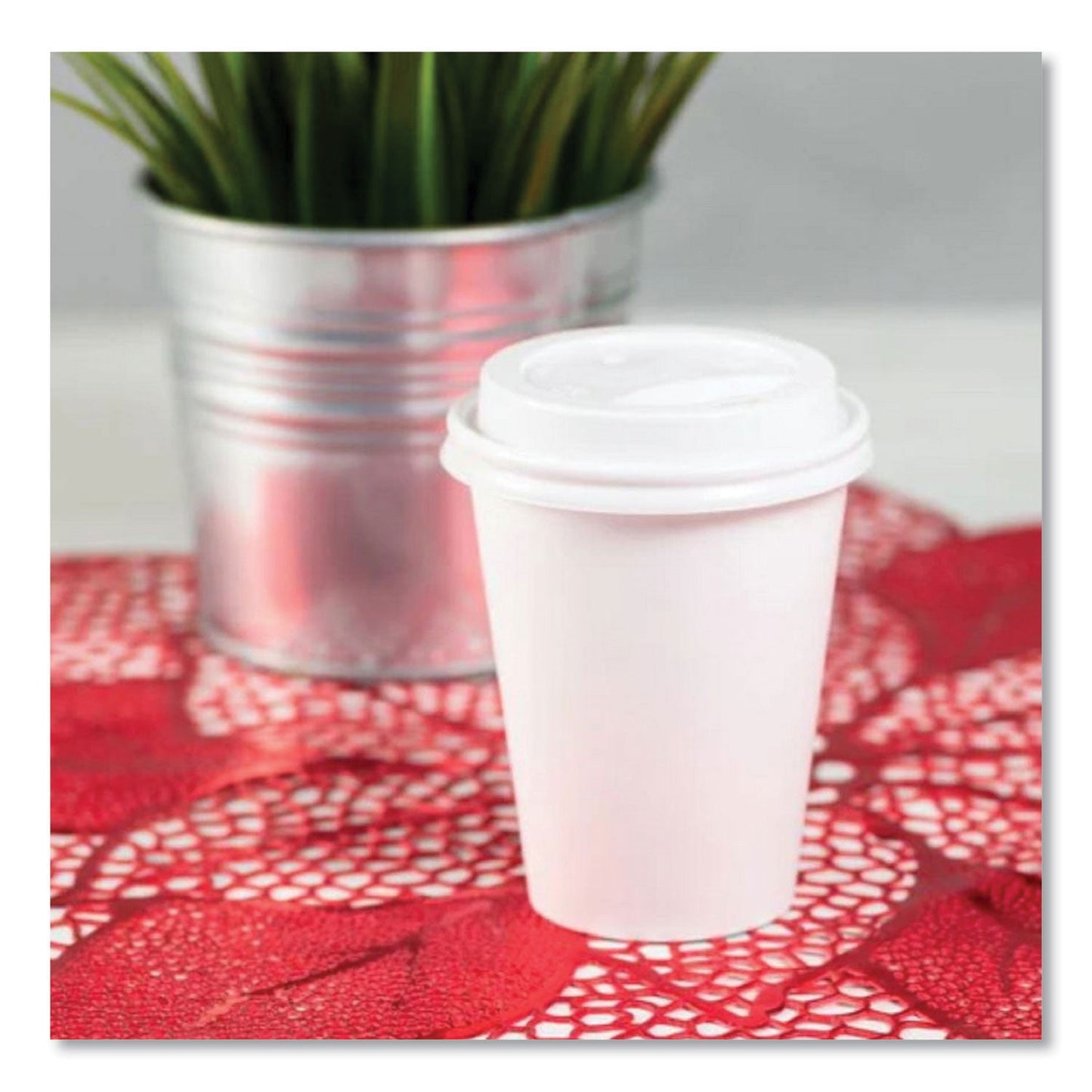 Karat Hot Cup Lids, Fits 8 oz Paper Hot Cups, Sipper Lid, White, 1,000/Carton (KRTCKDL508WPP)