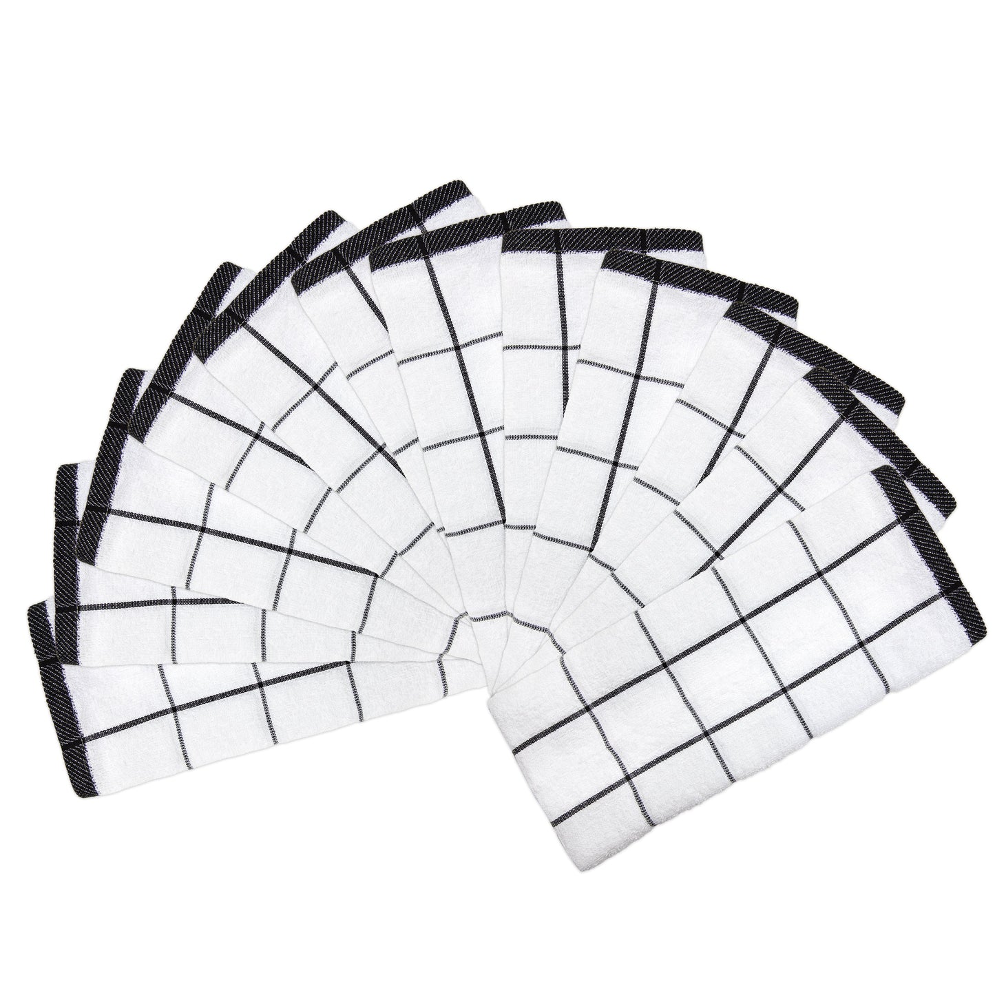 Arkwright Home Cooks Linen Kitchen Towel 15x25 Black (12/Pack) (PNP-KT-BLACK)