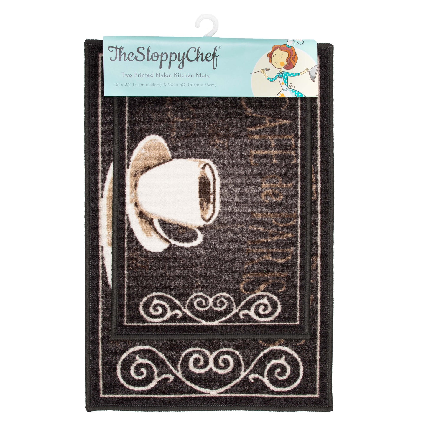 Sloppy Chef Printed 2pc Rug Set Coffee (PNP-KTC-2PC-COF)