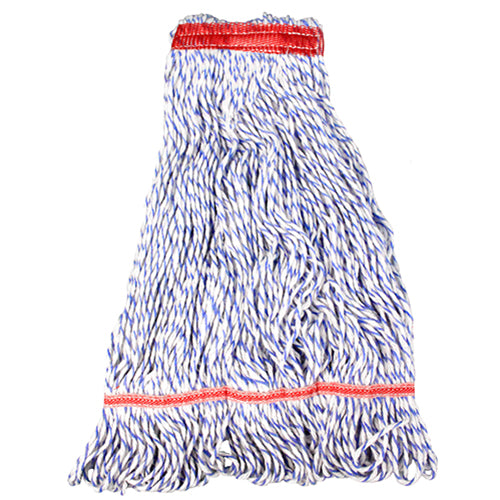 Impact® Saddle-Type Looped-End Rayon Wet Mop Head w/ Tailband, Large, Blue/White, 12/Case (IMPL630LG)