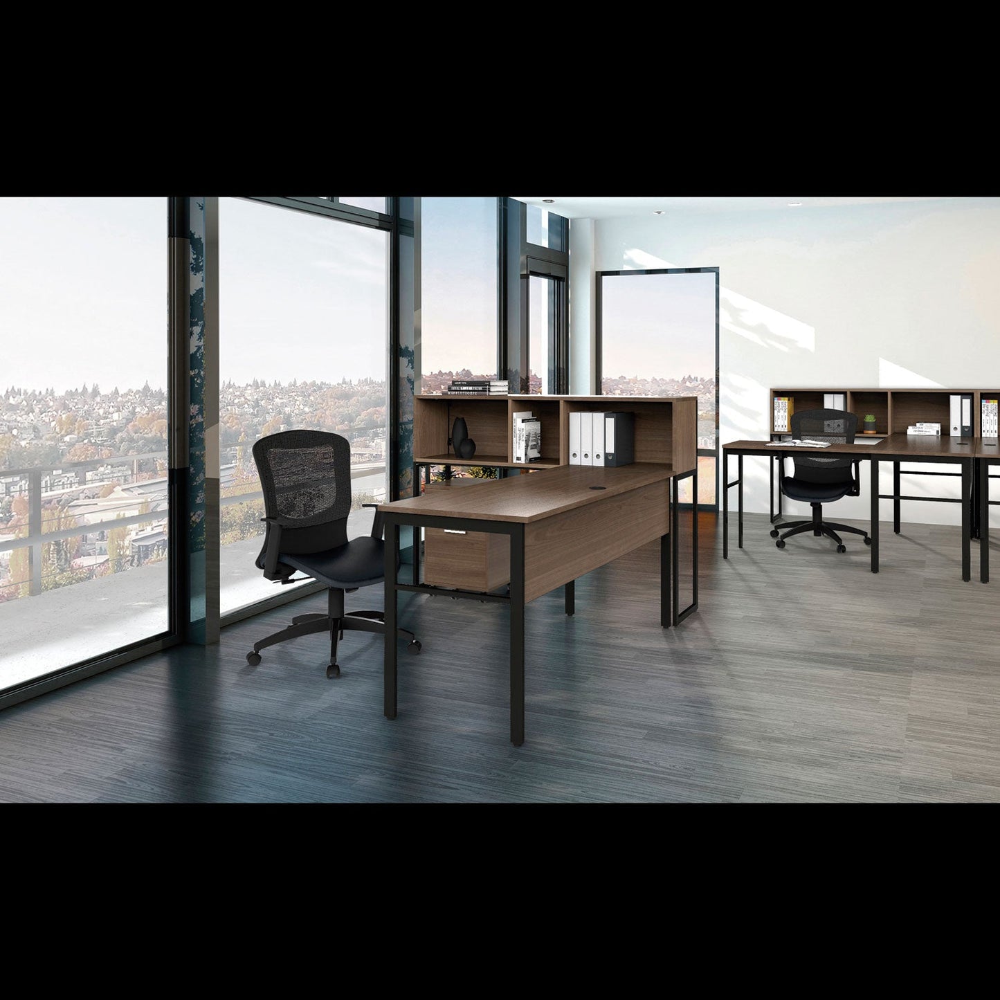 Linea Italia Urban Desk Workstation, 47.25w x 23.75d x 29.5h, Ash (LITUR600ASH)