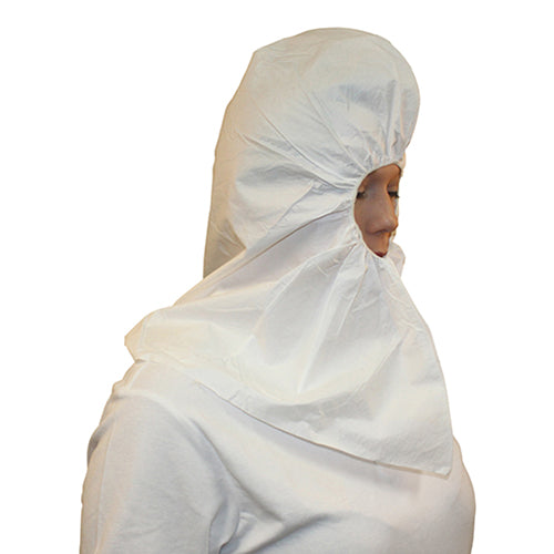 Safety Zone® ProMax® Microporous Spunbond Polypropylene Hood & Face Cover, One Size, 100/Case, White (SZNM1050)