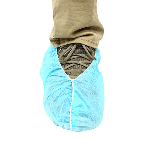 Safety Zone® PolyLite® Polypropylene Non-Skid Shoe Covers, Blue, 100/Bag, 3 Bags/Case, 18" (SZNM2105B-NS-18)