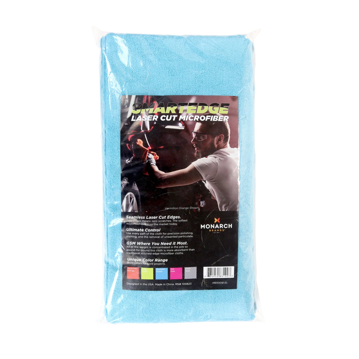 Arkwright Home Smart Edge Microfiber Cleaning Cloth 16x16 Blue (12/Pack) (PNP915101B-EL)