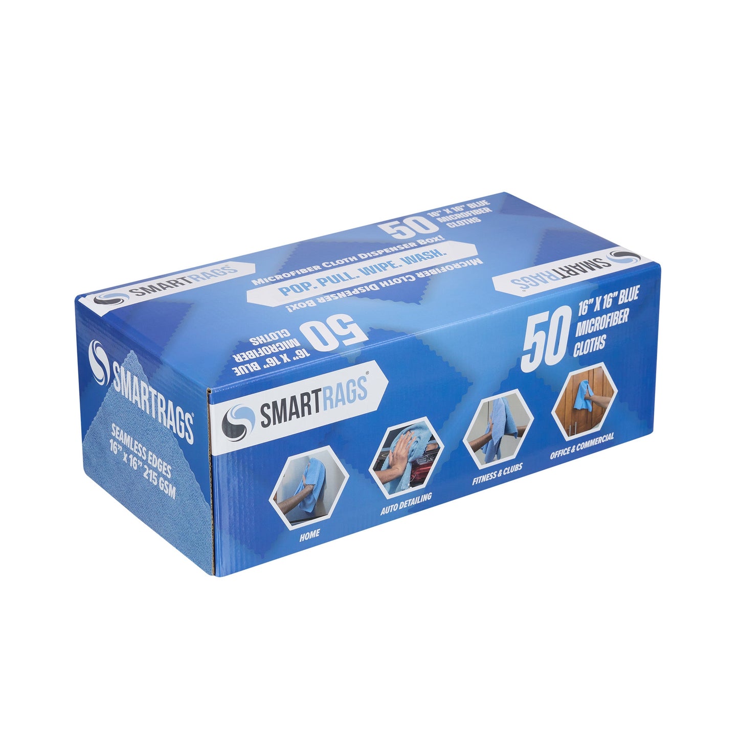 Arkwright Home SmartRagsXL Microfiber 35 Gram 16x16 Blue (1 Box of 50 Cloths) (PNP-M931B)