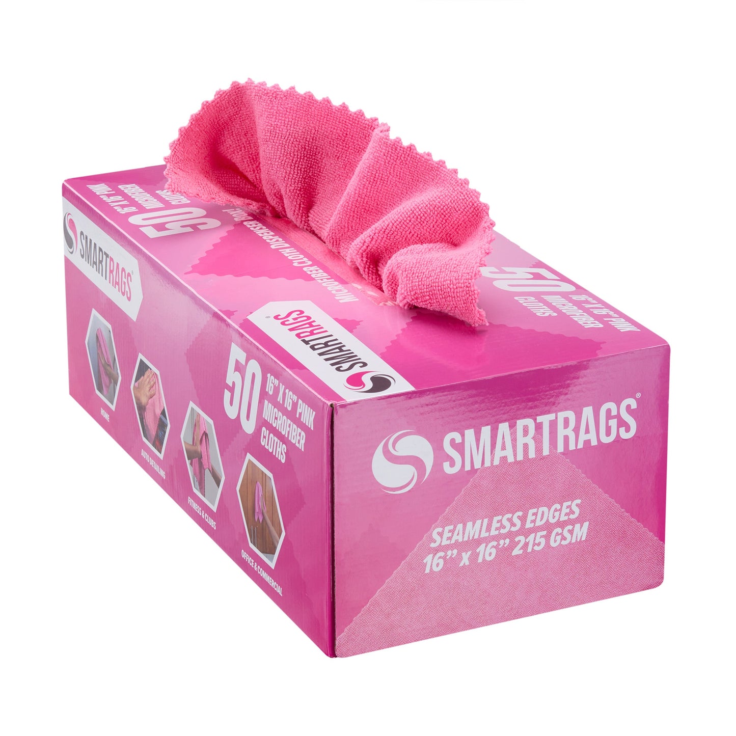 Arkwright Home SmartRagsXL Microfiber 35 Gram 16x16 Pink (1 Box of 50 Cloths) (PNP-M931-P)