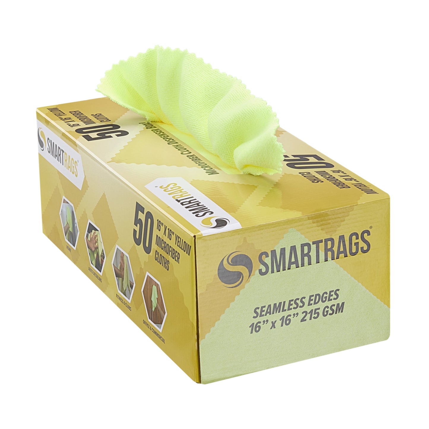 Arkwright Home SmartRagsXL Microfiber 35 Gram 16x16 Yellow (1 Box of 50 Cloths) (PNP-M931-Y)