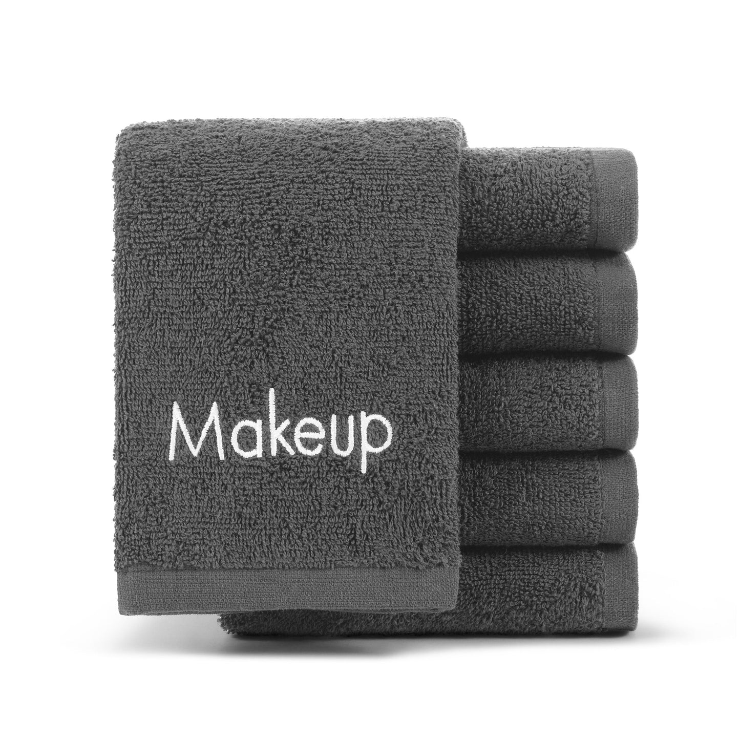 Arkwright Home Hotel Cotton Makeup Washcloth 13x13 Gray (6/Pack) (P-MKUP-1313-GY)