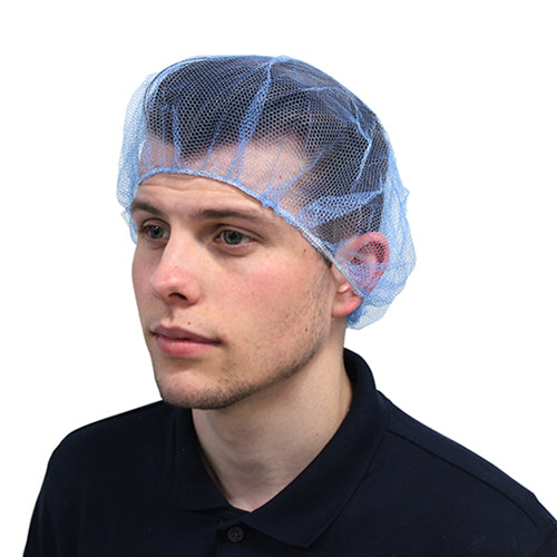 Safety Zone® ProGuard® Polyester Mesh Hairnets, 21", 100/Bag, 10 Bags/Case, Blue (SZNMC-21-1000B)