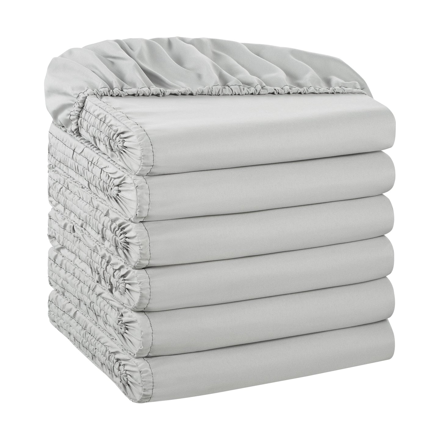 Host & Home Microfiber Fitted Sheet Twin Grey (6/Pack) (P-MFS-368012-GY)