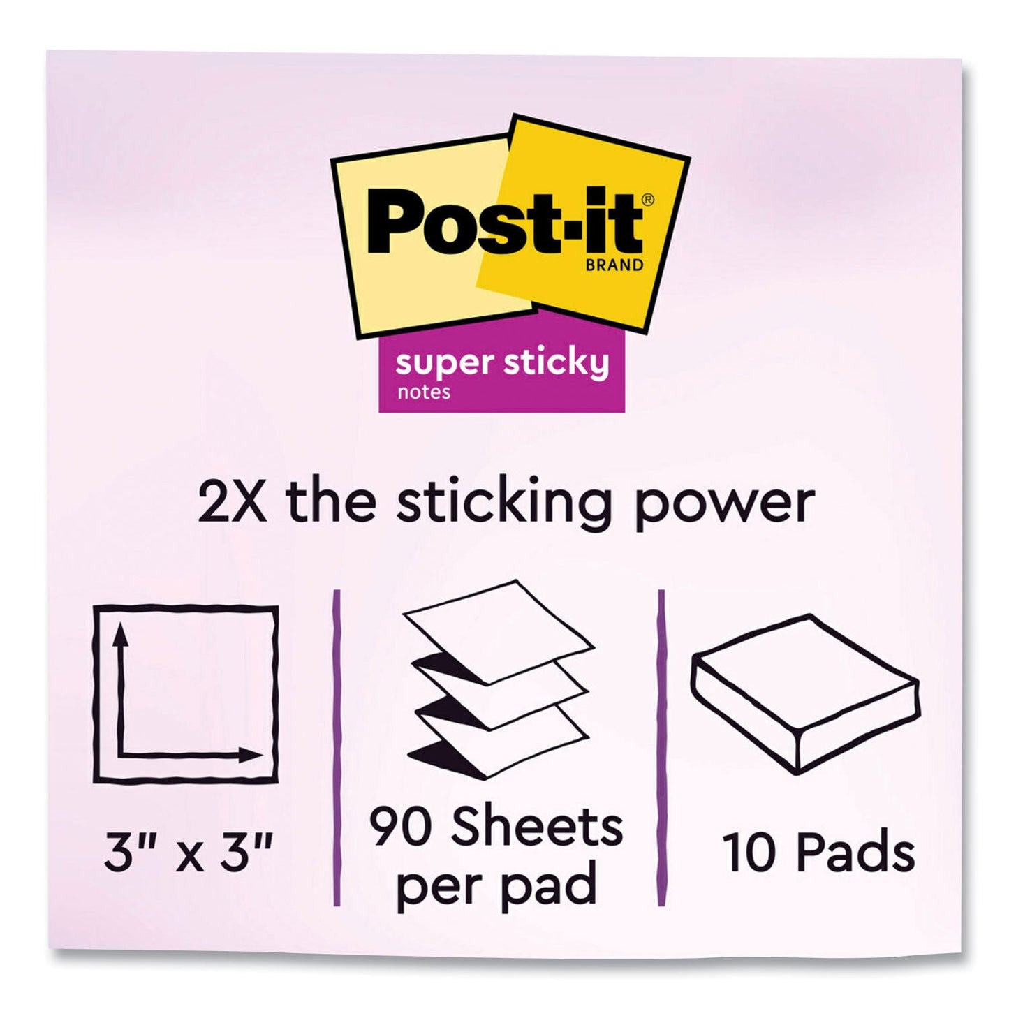 Post-it Pads in Summer Joy Collection Colors, 1.88" x 1.88", 90 Sheets/Pad, 8 Pads/Pack (MMM6228SSJOY)
