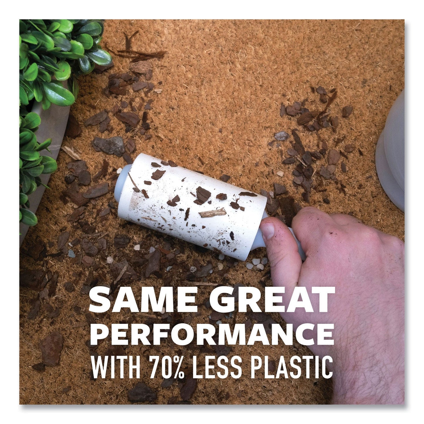 Scotch Brite Greener Clean Lint Roller, 4" x 29.4 ft, 70 Sheets/Roller (MMM841RS70)