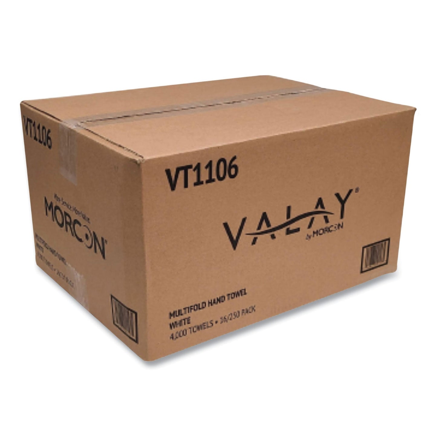 Morcon Paper Valay Multi-Fold Towels, 1-Ply, 9.05 x 9.25, White, 250/Pack, 16 Packs/Carton (MORVT1106)