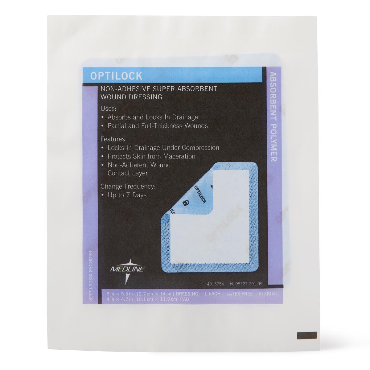 OptiLock Nonadhesive Super Absorbent Wound Dressings, 5