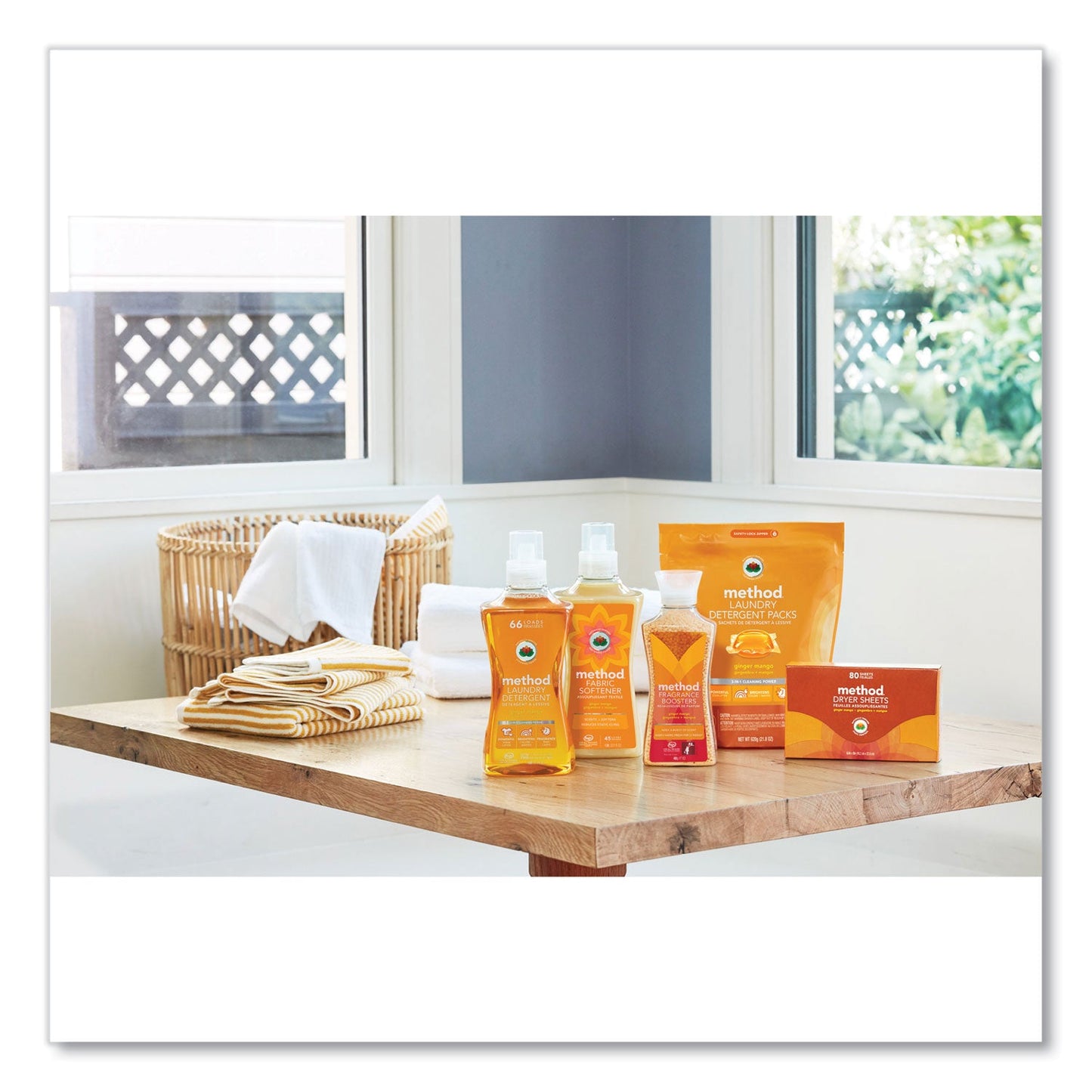 Method Dryer Sheets, Ginger Mango, 80/Box, 6 Boxes/Carton (MTH318049)