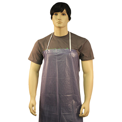 Safety Zone® ProGuard® Vinyl Aprons w/ String Ties, Unhemmed, Blue, 35"x45", 4 Mil, 12/Bag, 6 Bags/Case (SZNMUB-45-4)