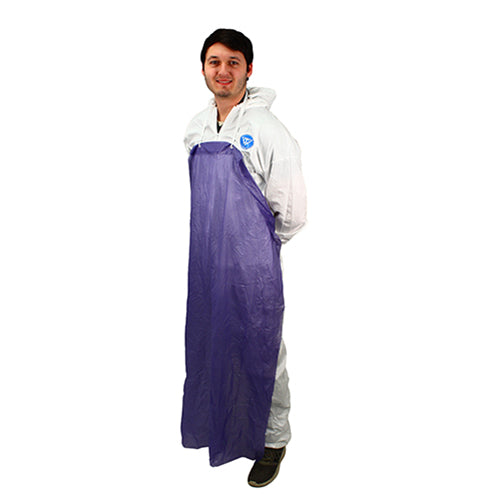 Safety Zone® ProGuard® Vinyl Aprons w/ String Ties, Unhemmed, Blue, 35"x55", 6 Mil, 12/Bag, 6 Bags/Case (SZNMUB-55)