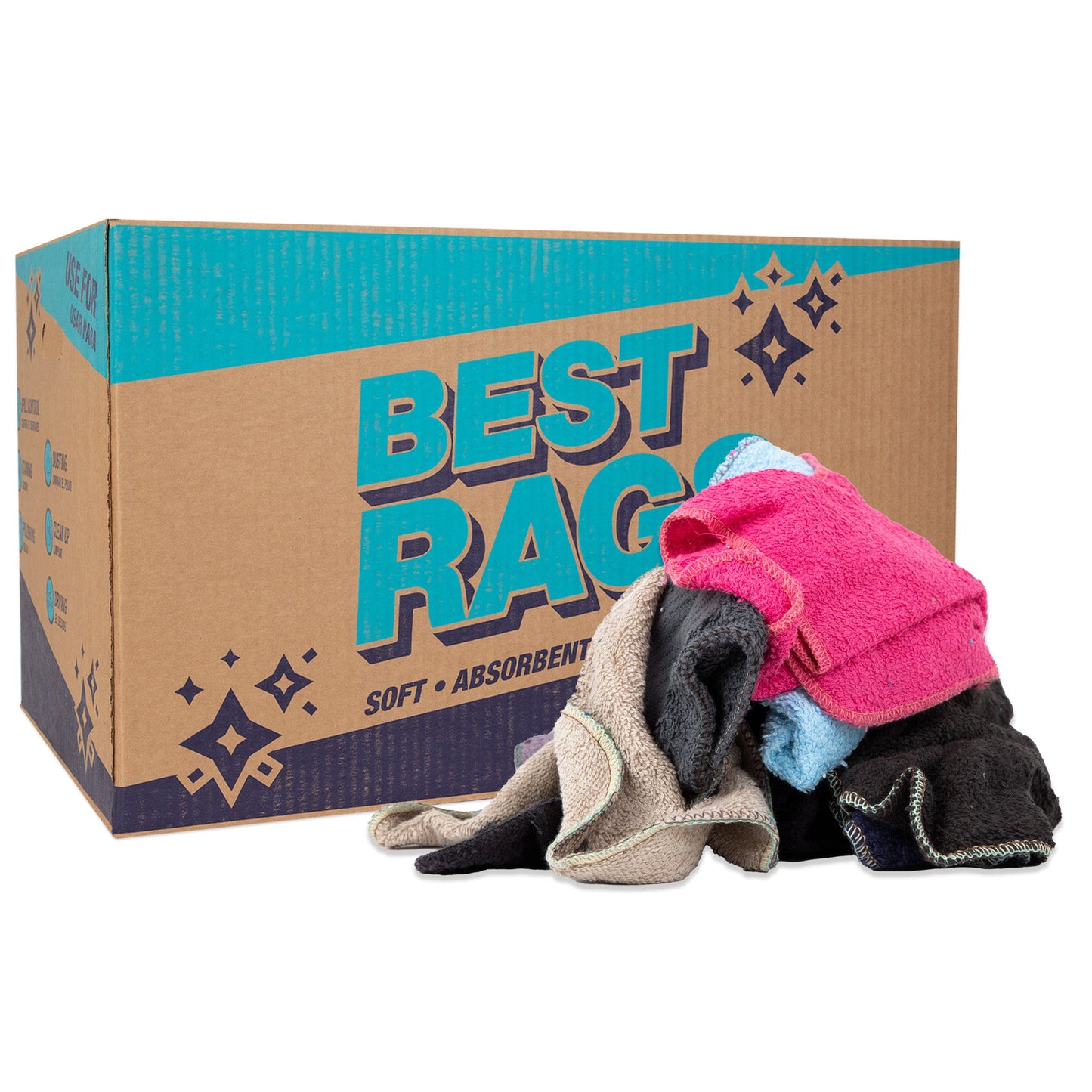 Arkwright Home C10 Washcloth Size Terry Wipers Colors 25lb Box (N-C10-25)