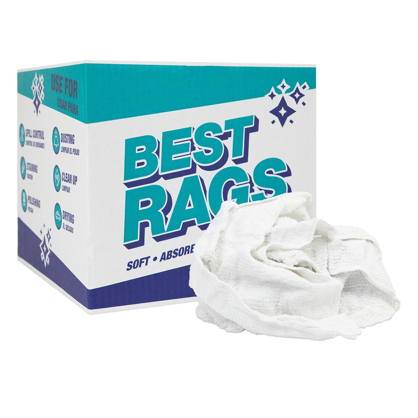 Arkwright Home W500 ECO-Terry Wipers White 10lb Box (N-W500-10)