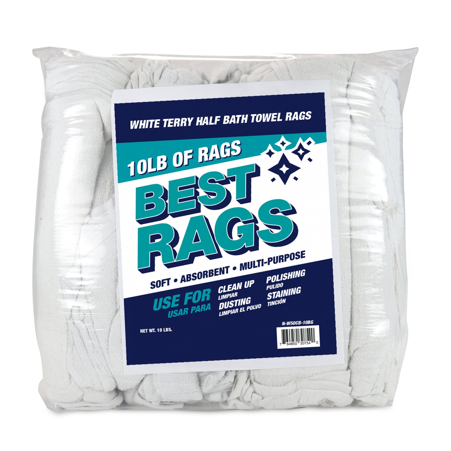 Arkwright Home W50CB Wall Washing Terry Wipers White 10lb Bag (N-W50CB-10BG)