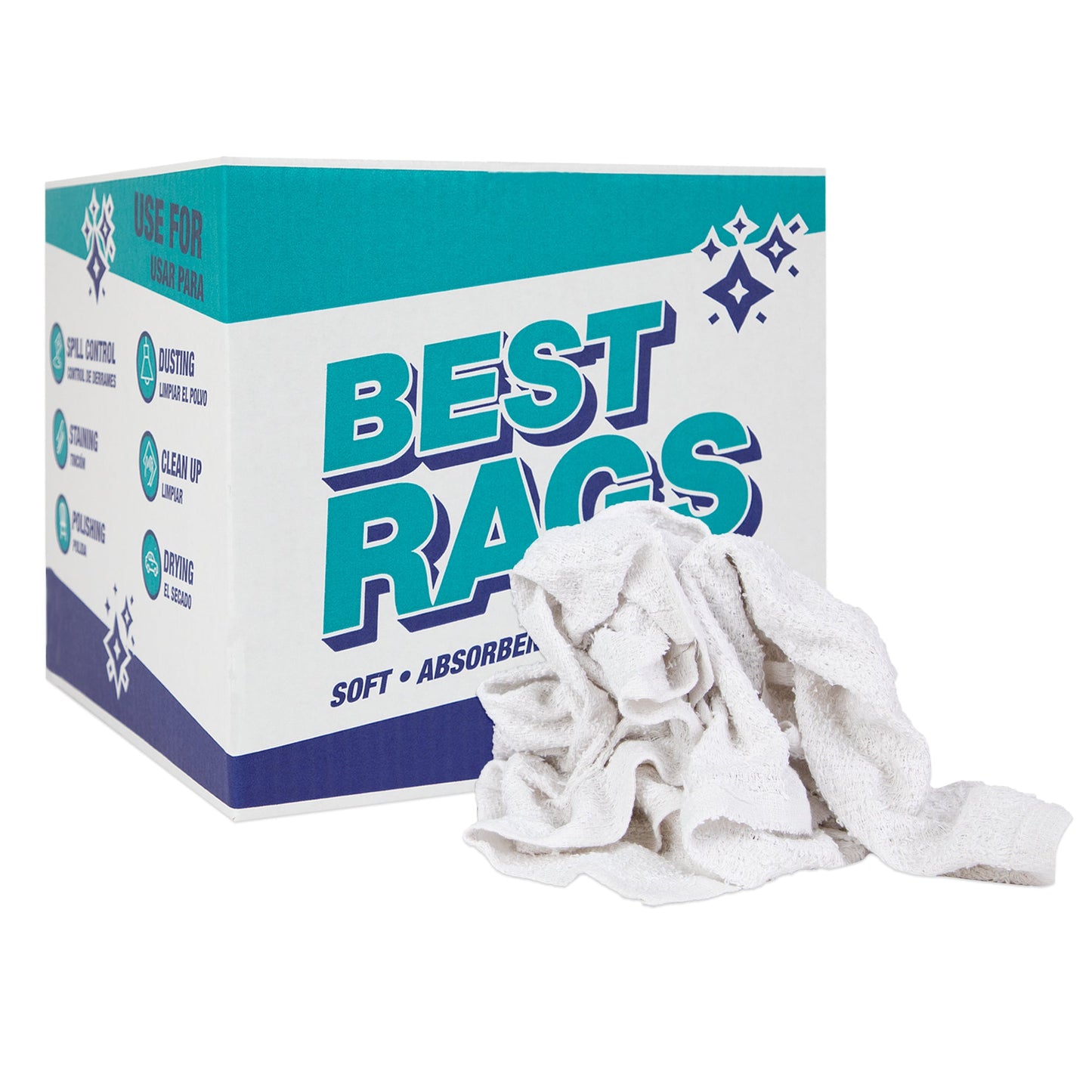 Arkwright Home W69 Bar Mop Terry Wipers White 10lb Box (N-W69-10)