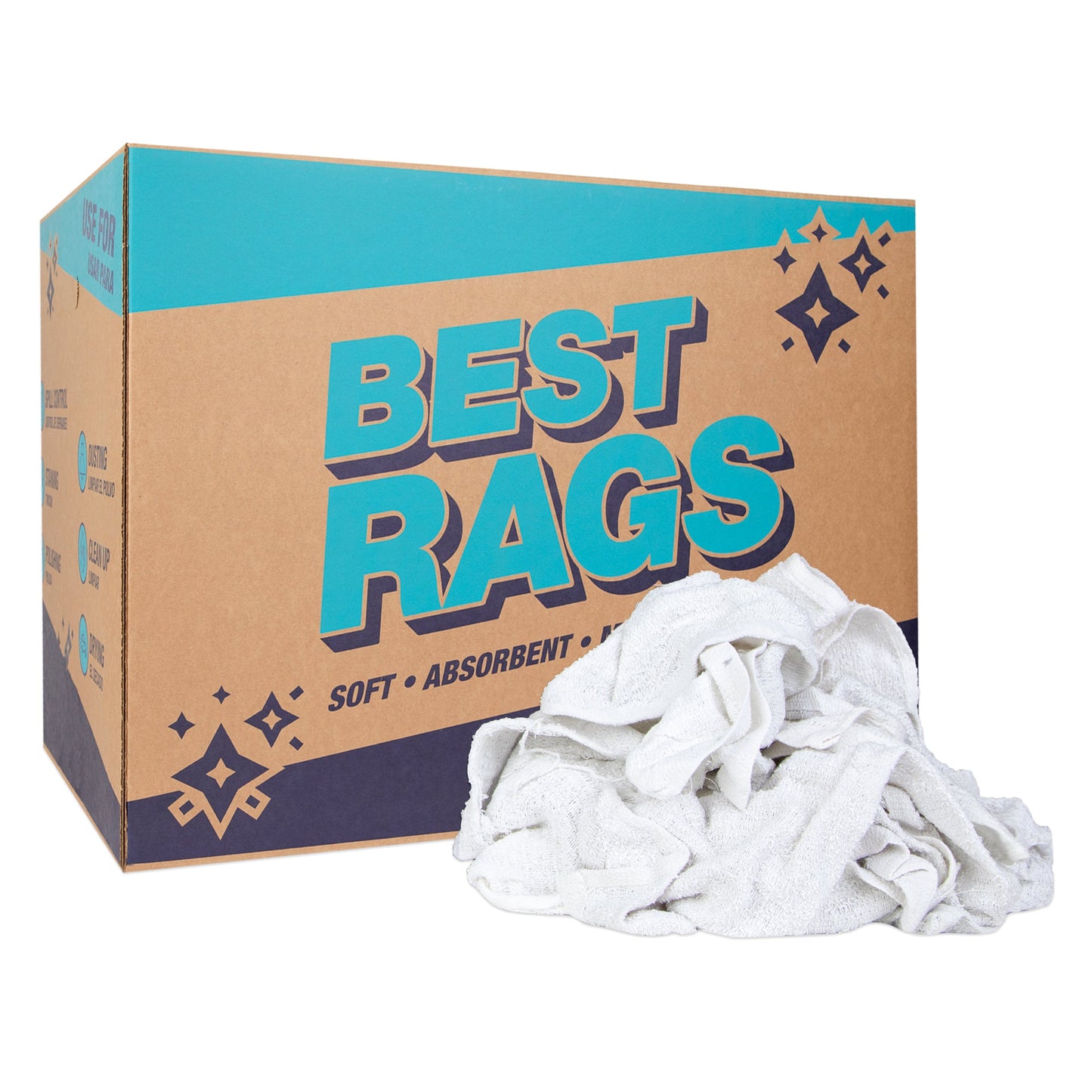 Arkwright Home W69 Bar Mop Terry Wipers White 50lb Box (N-W69-50)