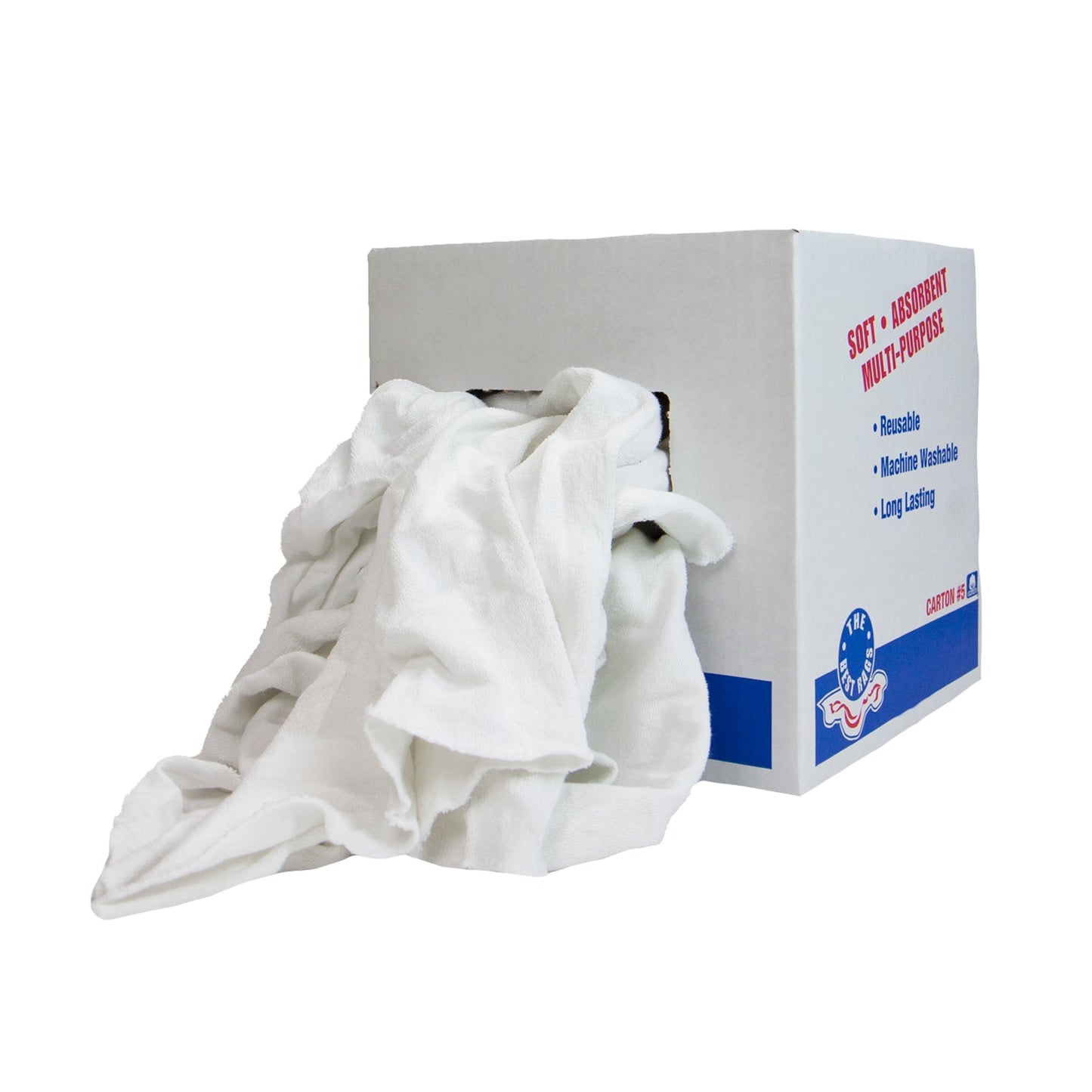 Arkwright Home N-W51 French Terry Cleaning Rag White 10lb Box (N-W51W-10)