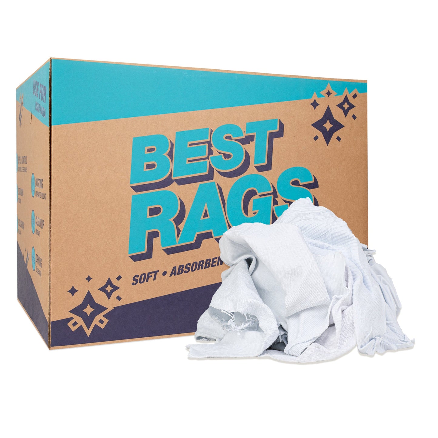 Arkwright Home WPK Optimal White T-Shirt Wipers New 50lb Box (N-WPK-50)