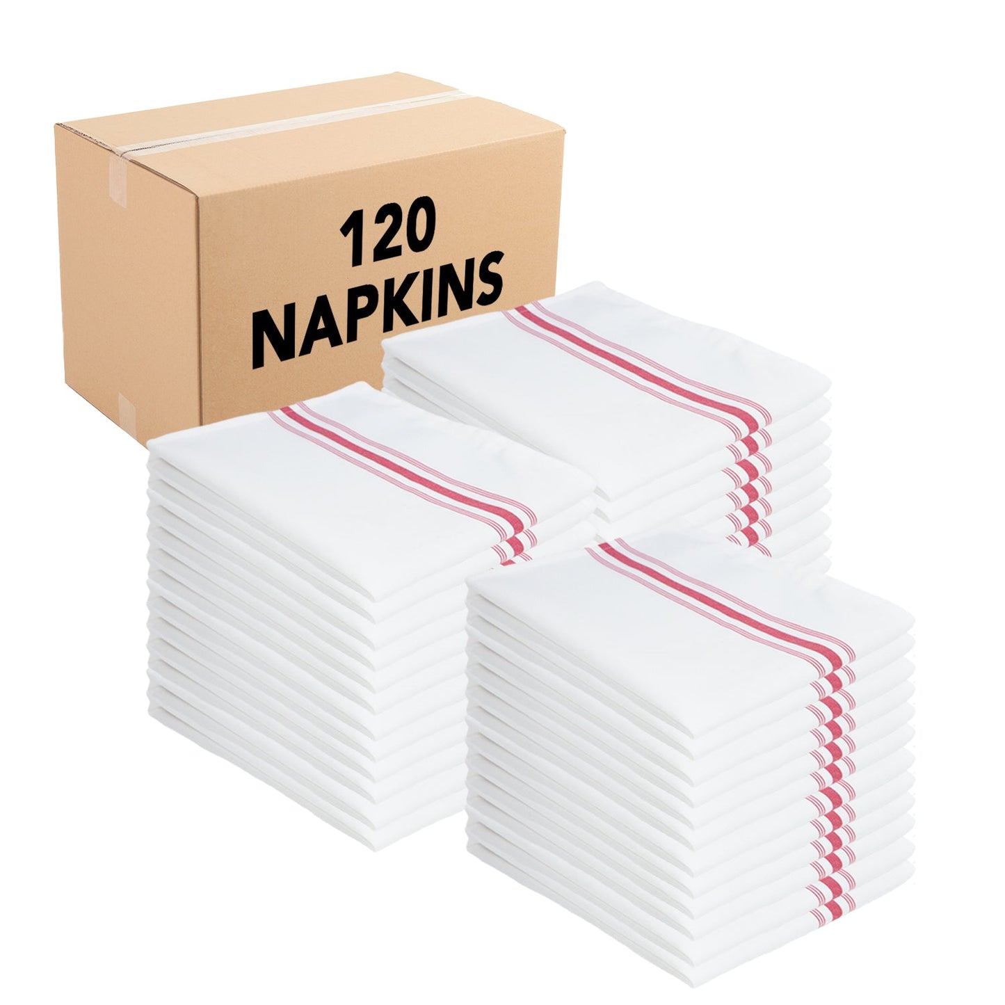Arkwright Home® Mariposa Bistro NaPackin 18x22 Red Stripe, 12/Pack (BISTRO-R)