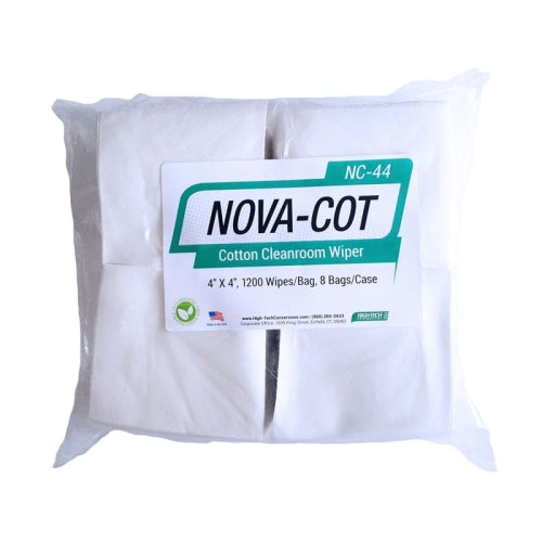 High-Tech Conversions NOVA-COT™ Non-Sterile Cotton Cleanroom Wipes, 4"x4", 1200/Bag (HOSNC-44)