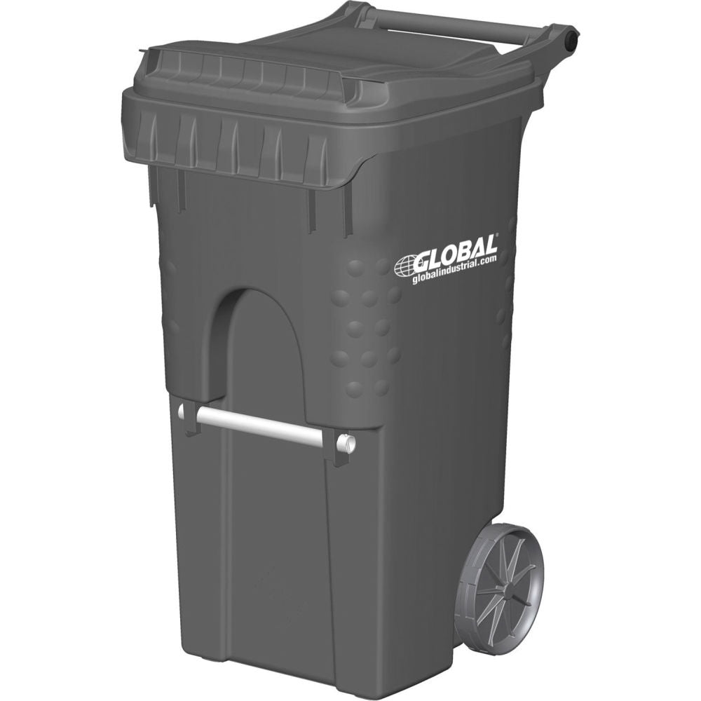 Global Industrial Mobile Trash Container, 35 Gallon Gray (WBB2239510)