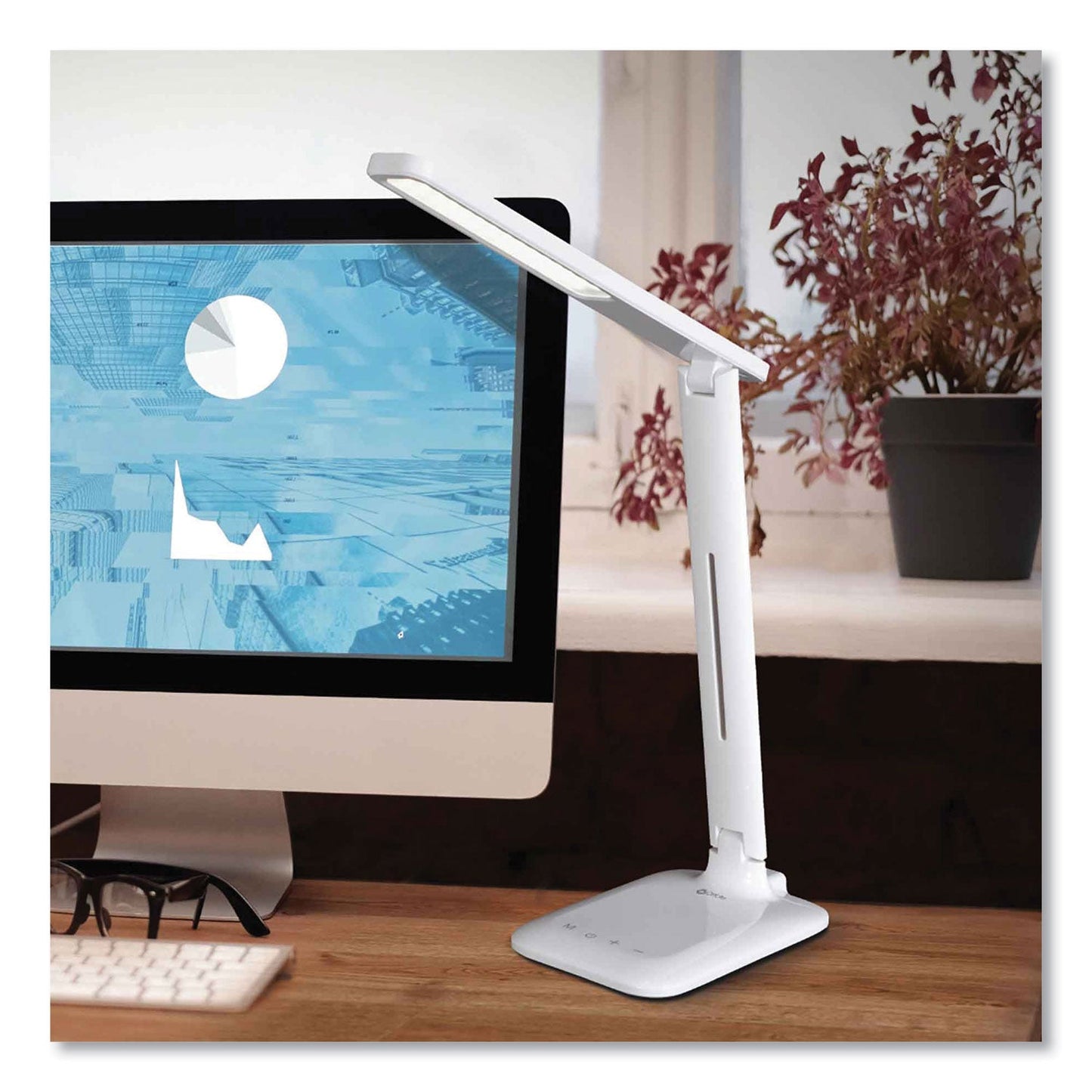 OttLite Wellness Series Slimline LED Desk Lamp, 5" to 20.25" High, White (OTTCS33600CSHPR)