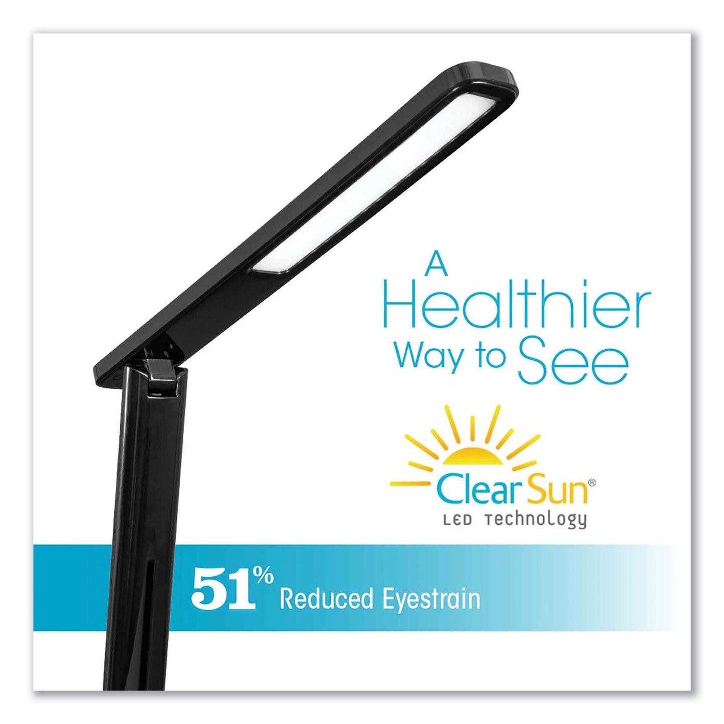 OttLite Wellness Series Slimline LED Desk Lamp, 5" to 20.25" High, Black (OTTCS336G5CSHPR)