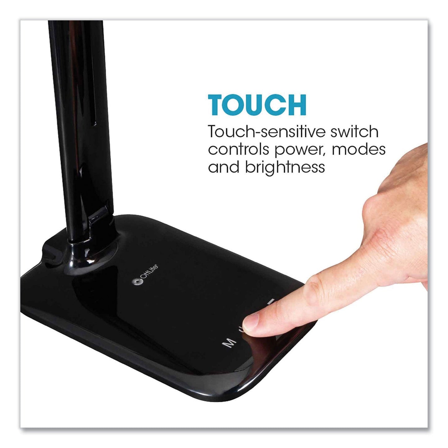 OttLite Wellness Series Slimline LED Desk Lamp, 5" to 20.25" High, Black (OTTCS336G5CSHPR)