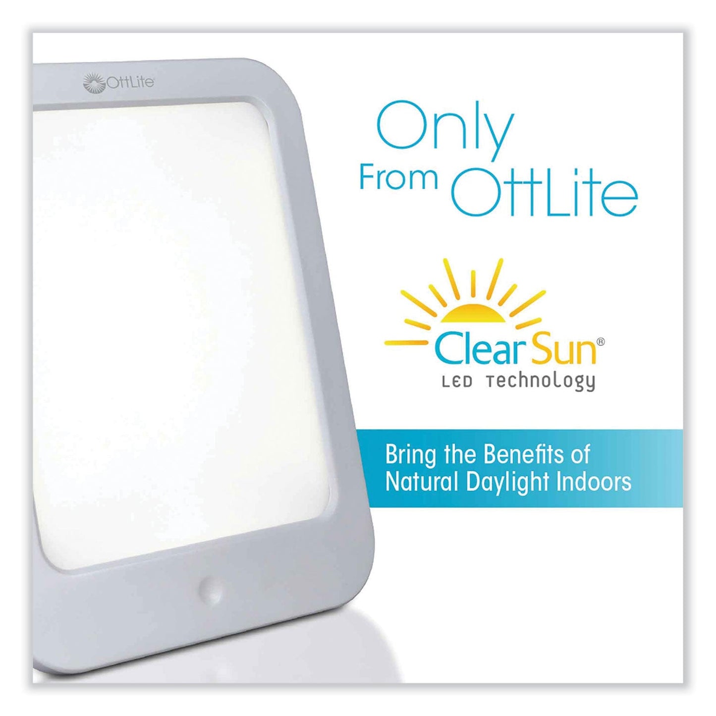 OttLite Wellness Series ClearSun LED Light Therapy Lamp, 7.88" High, White (OTTCSLT000W)