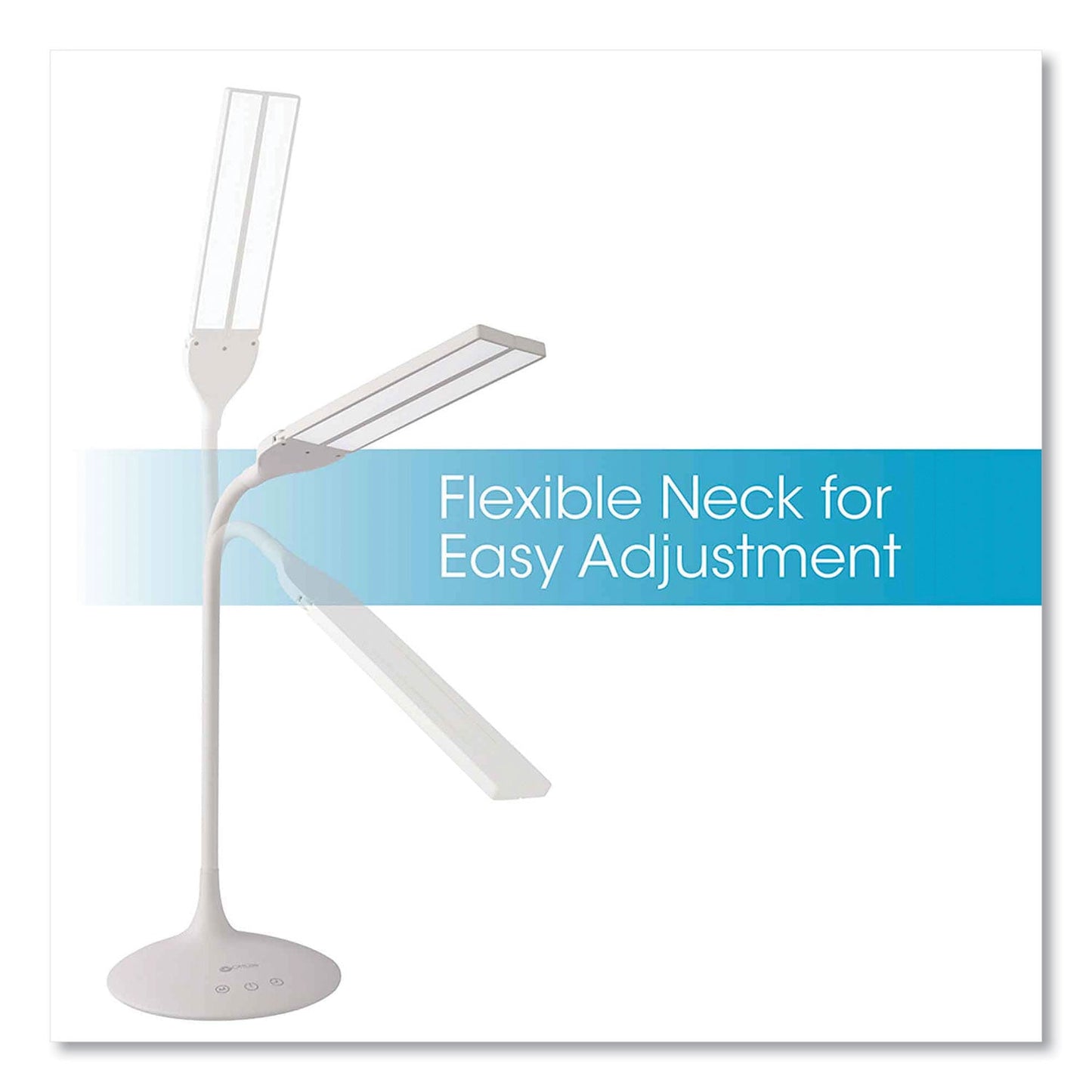 OttLite Wellness Series Pivot LED Desk Lamp with Dual Shades, 13.25" to 26" High, White (OTTCSN5900C)